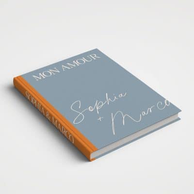 Wedding Album Printed Cover - Mon Amour Dusty Blue