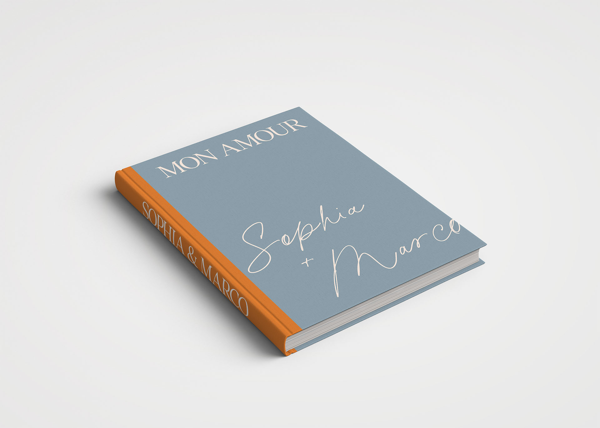 Wedding Album Printed Cover - Mon Amour Dusty Blue