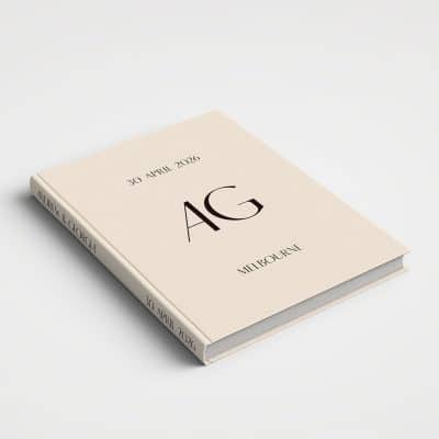 Wedding Album Printed Cover - Monogram Beige & Black