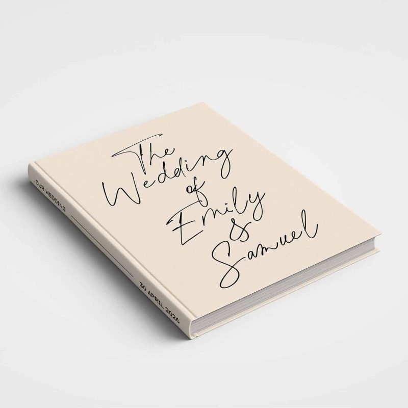 Wedding Album Printed Cover - The Wedding Of 2 Beige & Black