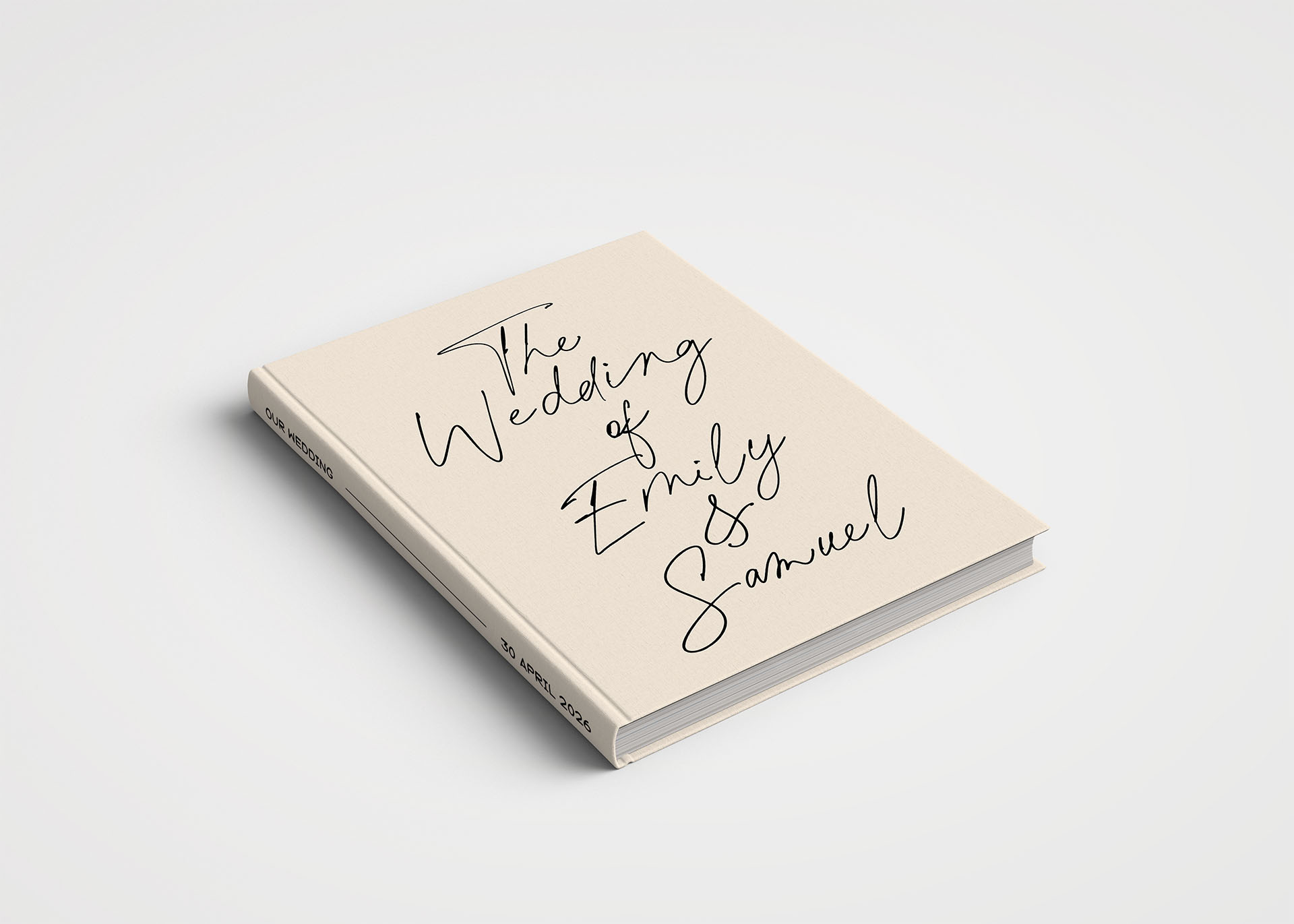 Wedding Album Printed Cover - The Wedding Of 2 Beige & Black