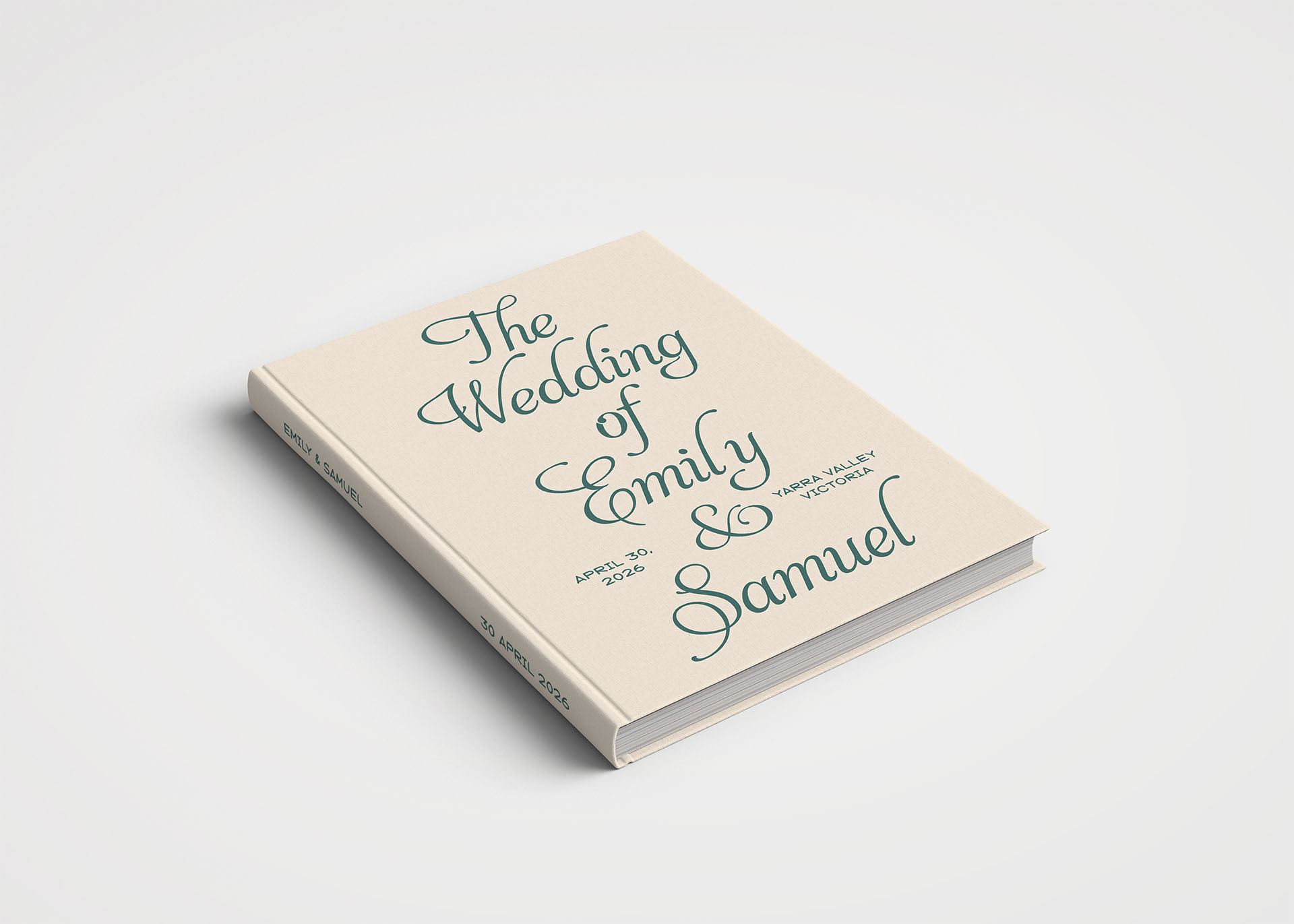 Wedding Album Printed Cover - The Wedding Of Beige & Green
