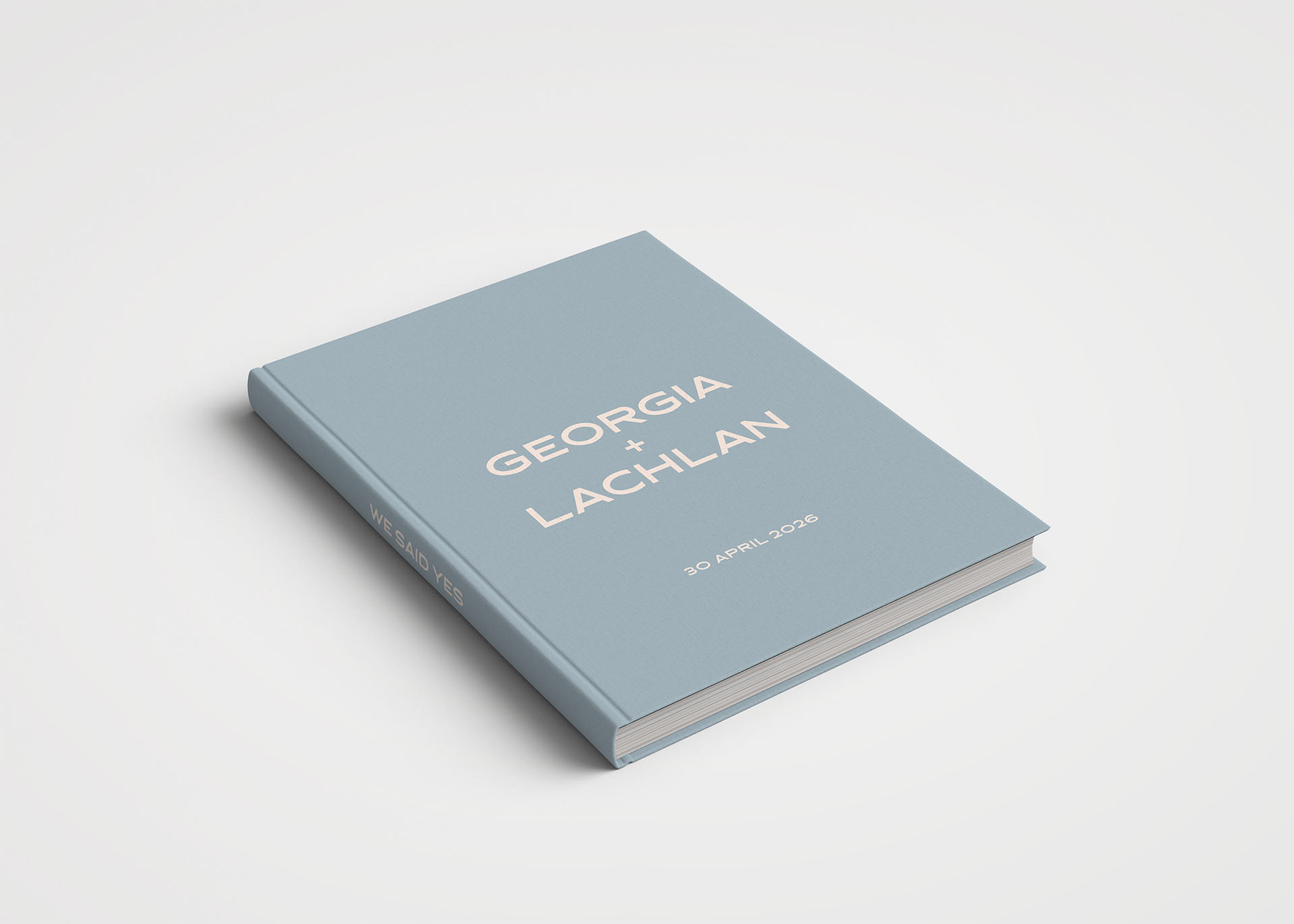 Wedding Album Printed Cover - We Said Yes Pale Blue