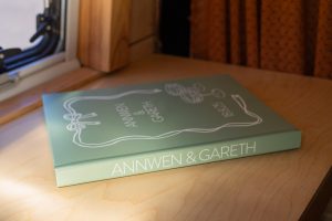Lifestyle Coffee Table Book - Wedding Album Printed Custom Green & White Whimsical Champagne 11x14 Vertical Portrait Photo Album