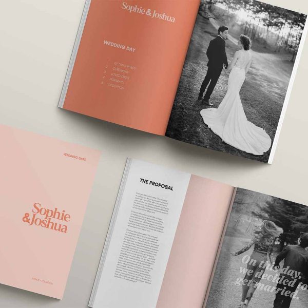 Wedding Magazine Modern Design Peachy Colours