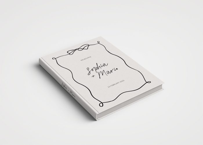 Wedding Album Creative Printed Cover - Rococo Romance Ribbon Border