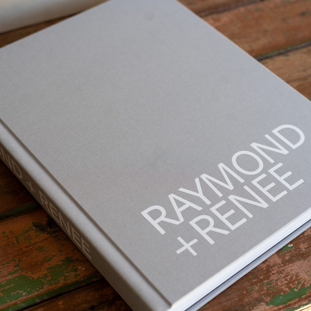 Wedding Album Fashion Collection — Light Grey Linen Cover with White Lettering in Bold Typography