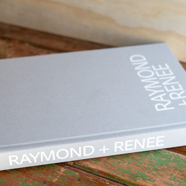 Wedding Album Fashion Collection — Light Grey Linen Cover with White Lettering in Bold Typography