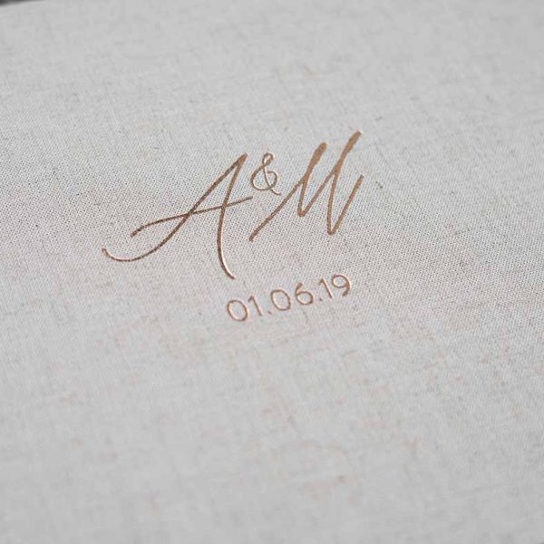 Personalised photo album covers. Custom Lettering featured on the cover of our wedding photo albums
